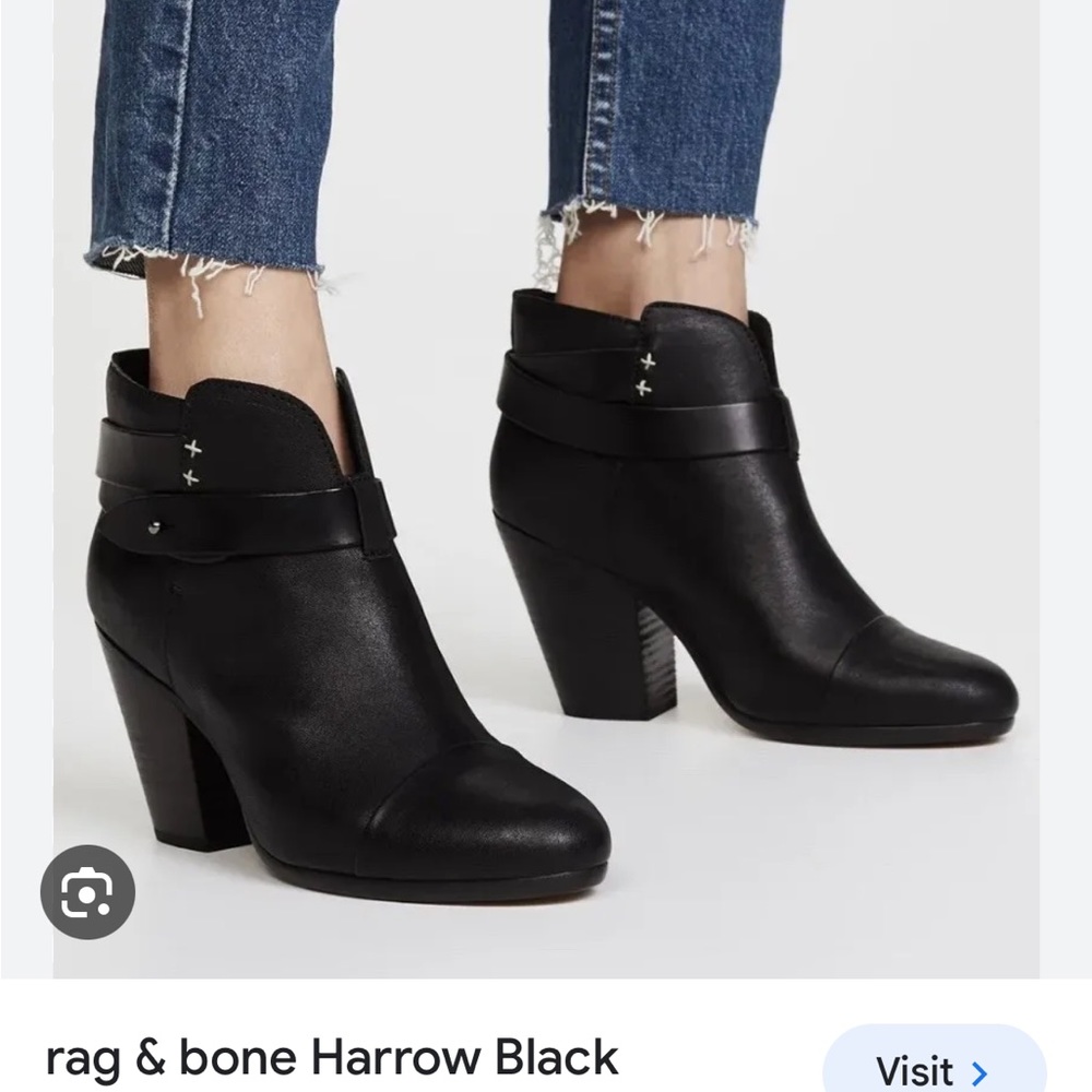 Rag and bone black leather Harrow boot